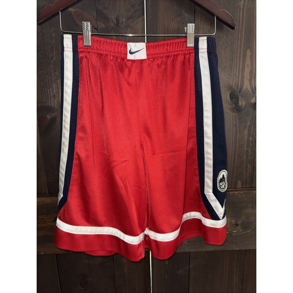 VINTAGE Y2K Nike Basketball Shorts Youth XLarge Red Dazzle Shiny Embroidered